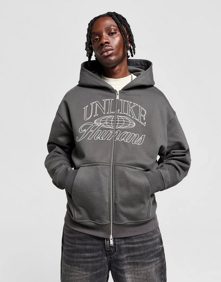 Unlike Humans International Zip Through Hoodie